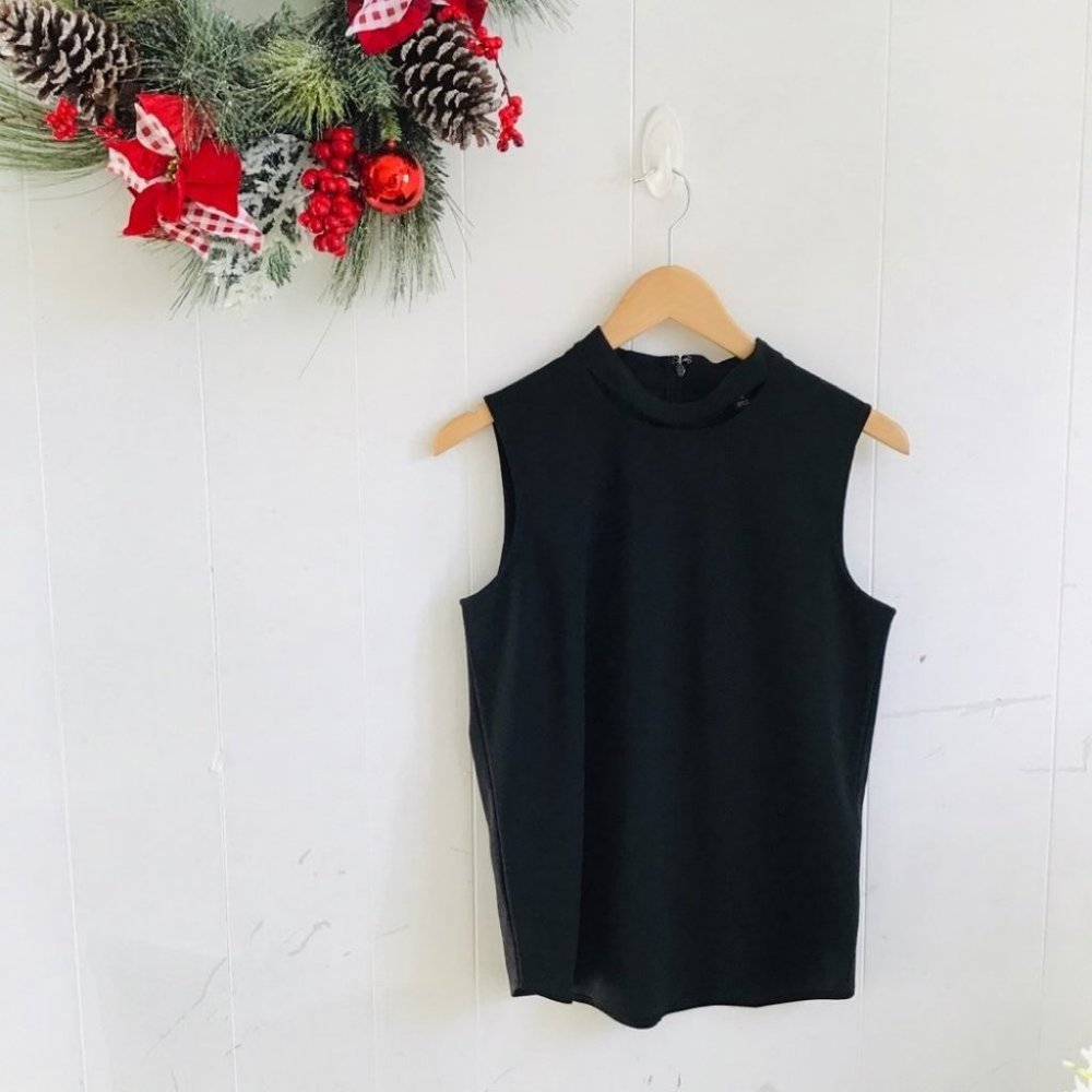 Ann Taylor Black Mock Neck Shell